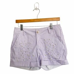 UNIQUE STRIPED PEARLS SHORTS MEDIUM